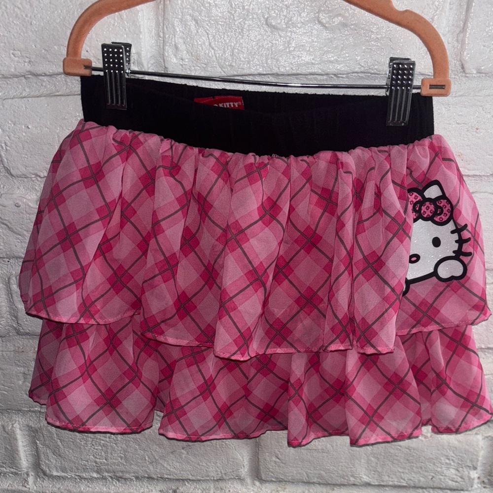 Hello Kitty Pink Checkered Mini Skirt Girl Size 6